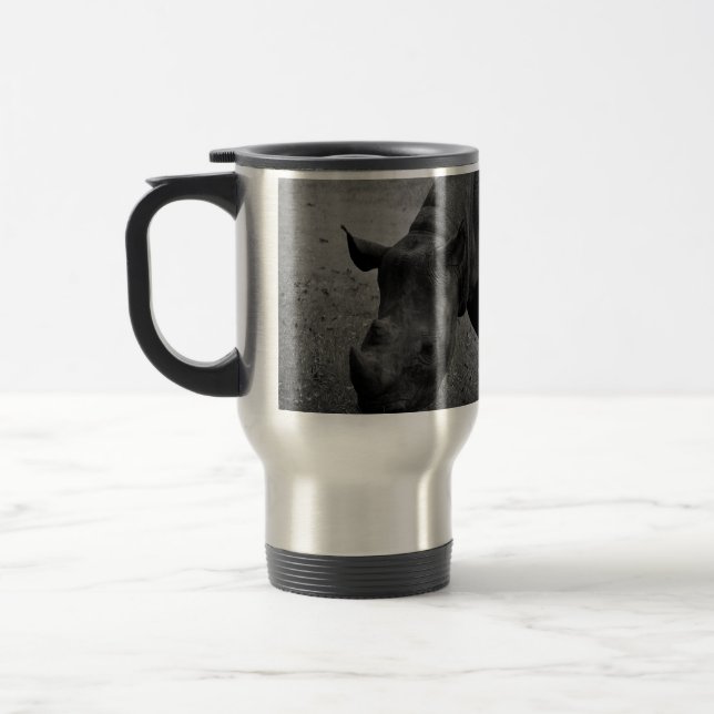Black Rhinoceros Travel Mug (Left)