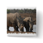 Black Rhinos Square Pin