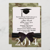 Black  Ribbon And Camouflage Graduation Invitation (Front/Back)