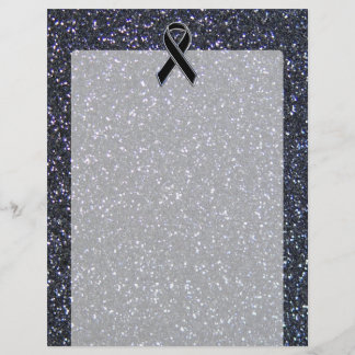 Black Ribbon Awareness Accent Decor