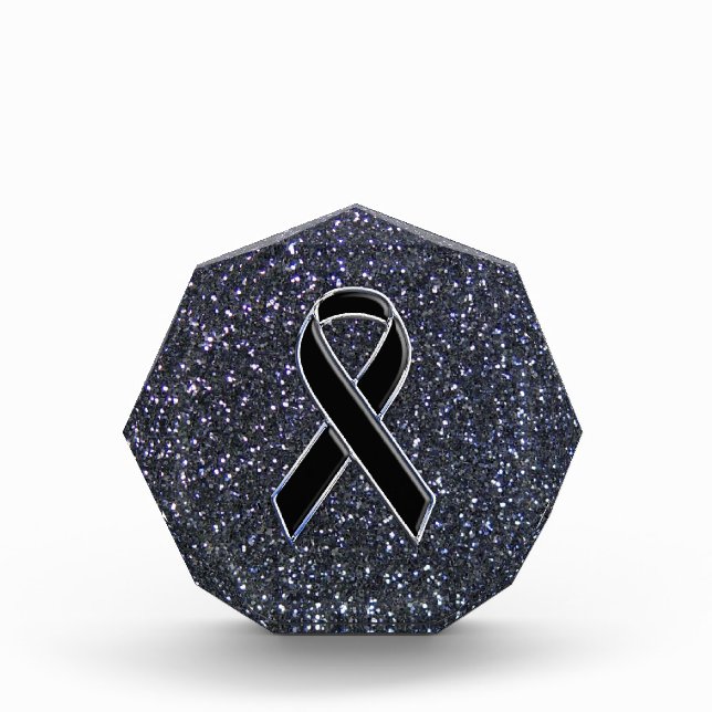 Black Ribbon Awareness Accent Decor Award (Front)