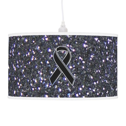Black Ribbon Awareness Accent Decor Ceiling Lamp