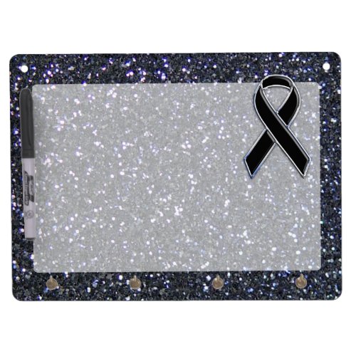 Black Ribbon Awareness Accent Decor Dry Erase Board With Keychain Holder