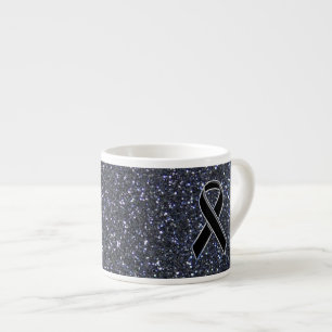 Black Ribbon Awareness Accent Decor Espresso Cup