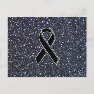 Black Ribbon Awareness Accent Decor Postcard