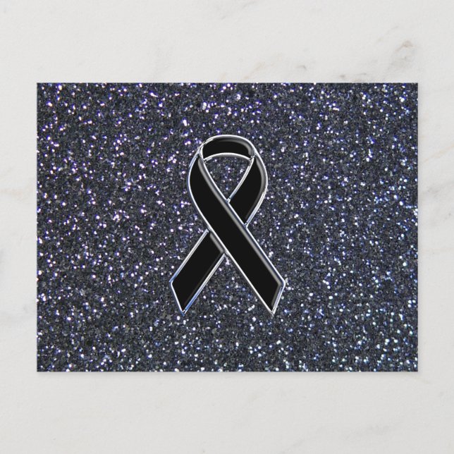 Black Ribbon Awareness Accent Decor Postcard (Front)