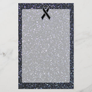 Black Ribbon Awareness Accent Decor Stationery