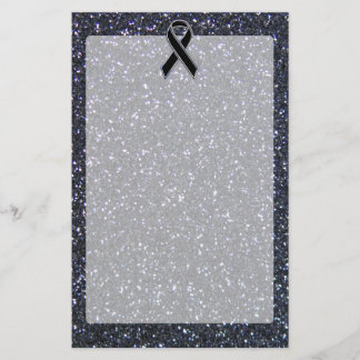 Black Ribbon Awareness Accent Decor Stationery