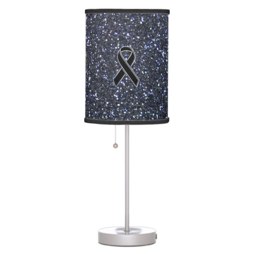 Black Ribbon Awareness Accent Decor Table Lamp