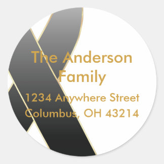 Black Ribbon Awareness Address Labels