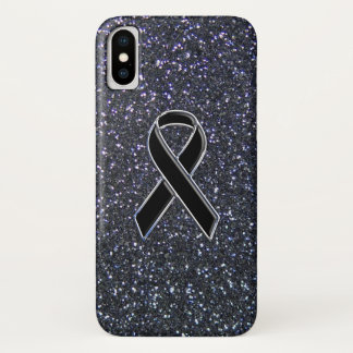 Black Ribbon Awareness Symbol iPhone X Case