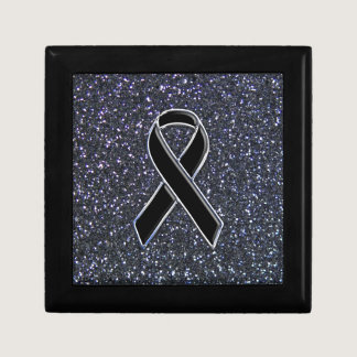 Black Ribbon Awareness Symbol Gift Box