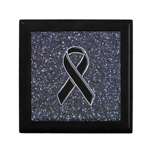 Black Ribbon Awareness Symbol Gift Box