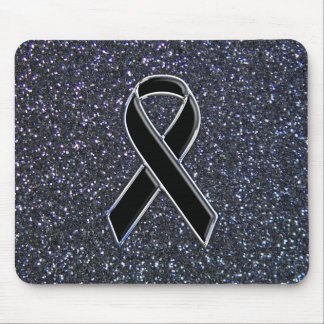 Black Ribbon Awareness Symbol Mouse Pad