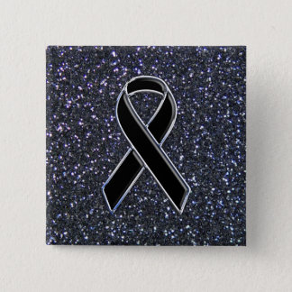 Black Ribbon Awareness Symbol Pinback Button