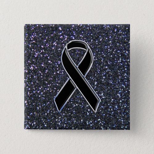 Black Ribbon Awareness Symbol Pinback Button