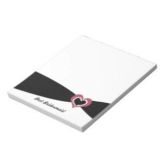 Black Ribbon Best Bridesmaid Notepad
