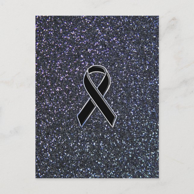 Black Ribbon Decor Postcard (Front)