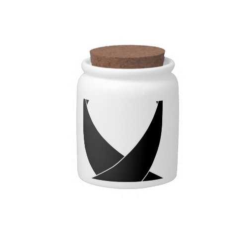 Black Ribbon Drawing Candy Jar