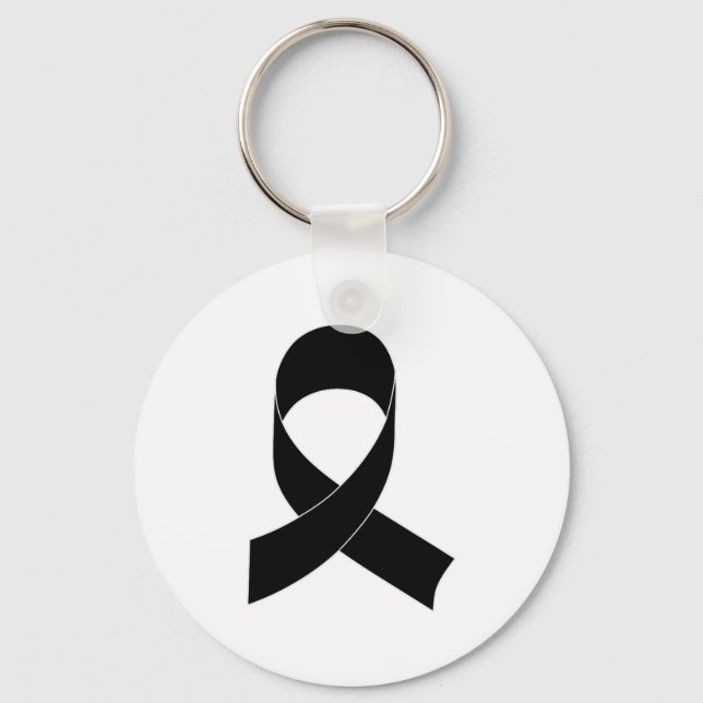 Black Ribbon Drawing Keychain (Front)