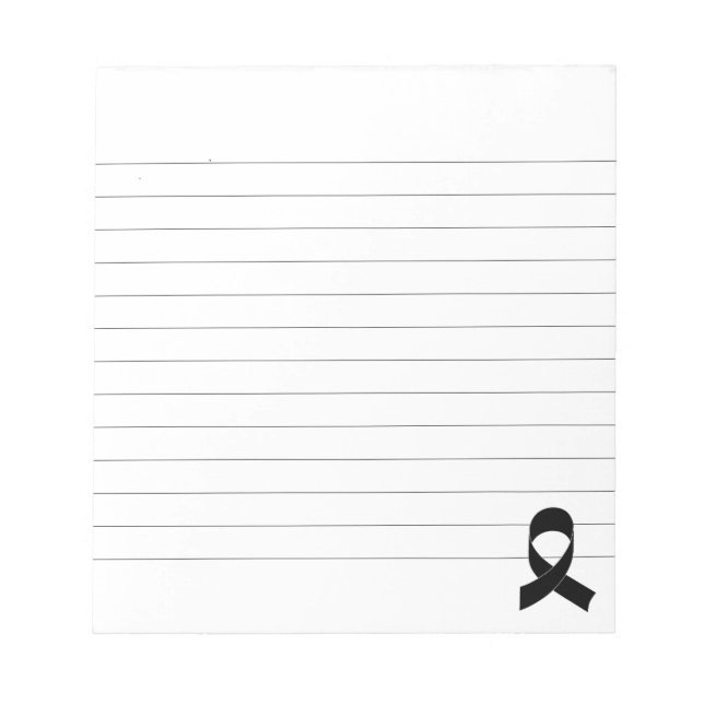 Black Ribbon Drawing Lined Notepad (Front)