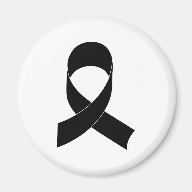 Black Ribbon Drawing Magnet (Front)