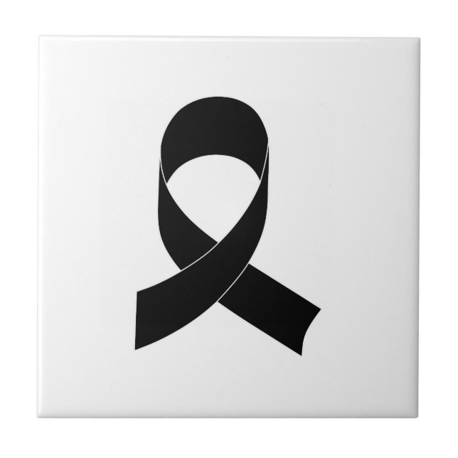 Black Ribbon Drawing Tile (Front)