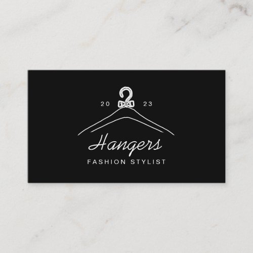 Black Ribbon Hanger Fashion Stylist Business Card