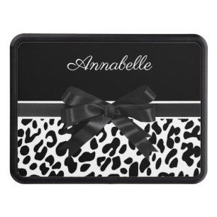 Black Ribbon Leopard Print Hitch Cover
