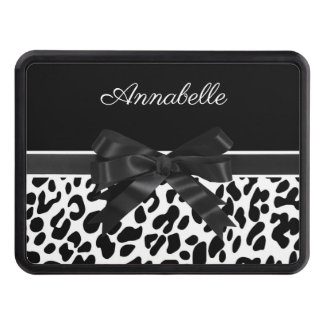 Black Ribbon Leopard Print Hitch Cover