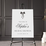Black Ribbon Minimalist Bridal Shower Welcome Sign<br><div class="desc">This modern,  stylish welcome sign,  featuring pretty ribbon bow,  black background and custom text would make a wonderful addition to your bridal shower celebration! Easily add your details by clicking on the "personalize" option.</div>