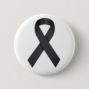 Black Ribbon Mourning Button