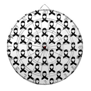 Black Ribbon Pattern Dartboard With Darts