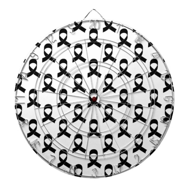 Black Ribbon Pattern Dartboard With Darts (Front)