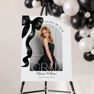 Black Ribbon Photo Grad Welcome Sign