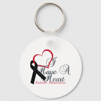 Black Ribbon Support Suicide Awareness Keychain