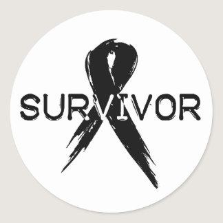 Black Ribbon -Survivor Classic Round Sticker