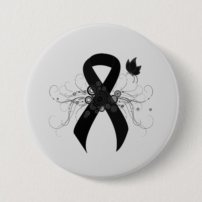 Black Ribbon with Butterfly Button (Front)
