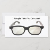 Black rimmed glasses isolated, Sample Text You ... (Front)