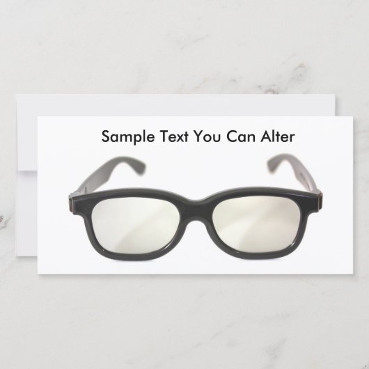 Black rimmed glasses isolated, Sample Text You ... (Front)