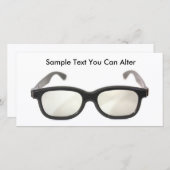 Black rimmed glasses isolated, Sample Text You ... (Front/Back)