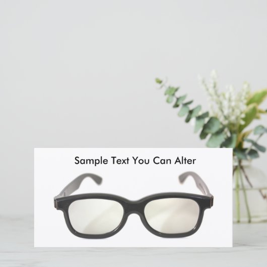 Black rimmed glasses isolated, Sample Text You ... (Standing Front)