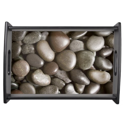 Black River Rock Nature Zen Pebble Serving Tray