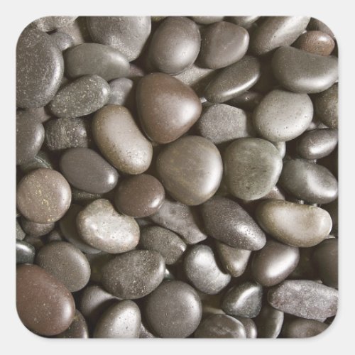 Black River Rock Nature Zen Pebble Square Sticker