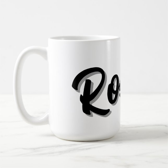 Black Robert Name With Drop Shadow, Coffee Mug (Left)