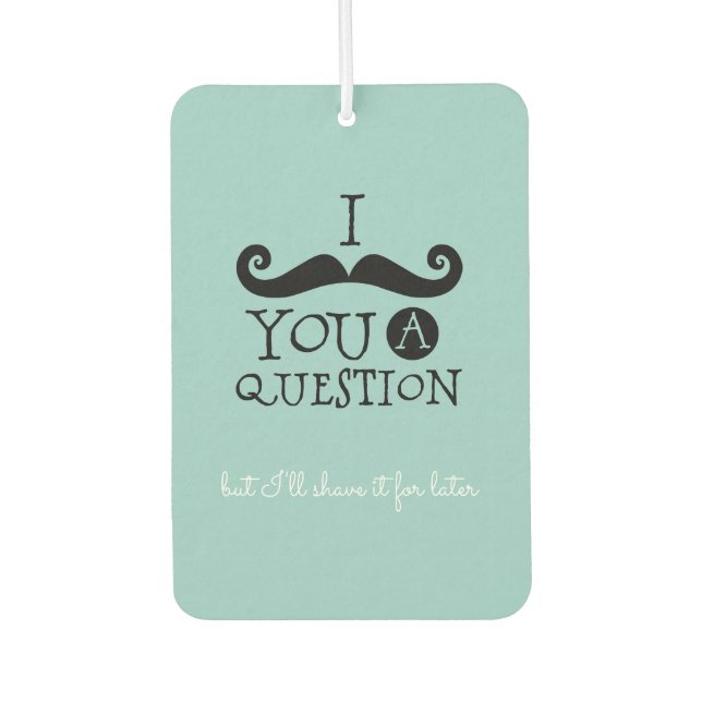 Black Robin Egg Blue Mustache Humor Air Freshener (Front)