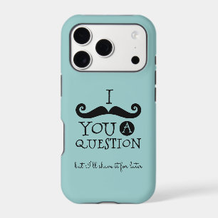 Black Robin Egg Blue Mustache Humor iPhone 17 Pro Case