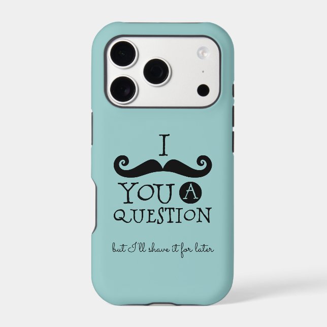 Black Robin Egg Blue Mustache Humor Case-Mate iPhone Case (Back)