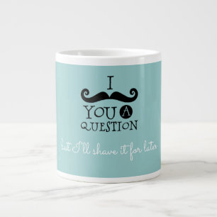 Black Robin Egg Blue Mustache Humor Giant Coffee Mug