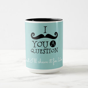Black Robin Egg Blue Mustache Humor Mug